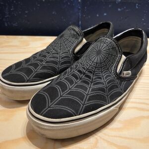 *RARE* Vans Black Spider Web Men's Slip-On Shoes (Size 12)